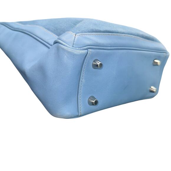 Coach Soho Light Blue Leather & Canvas Tote Bag Costa Rica No A1P-9429 vintage - Picture 7 of 16